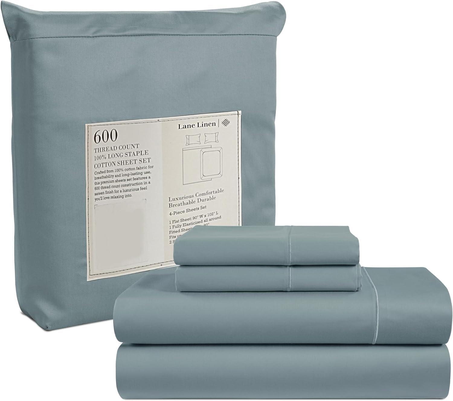 Lane Linen Queen Sheet Set, Special 600 TC Sheets for Queen Size Bed, Innovative...