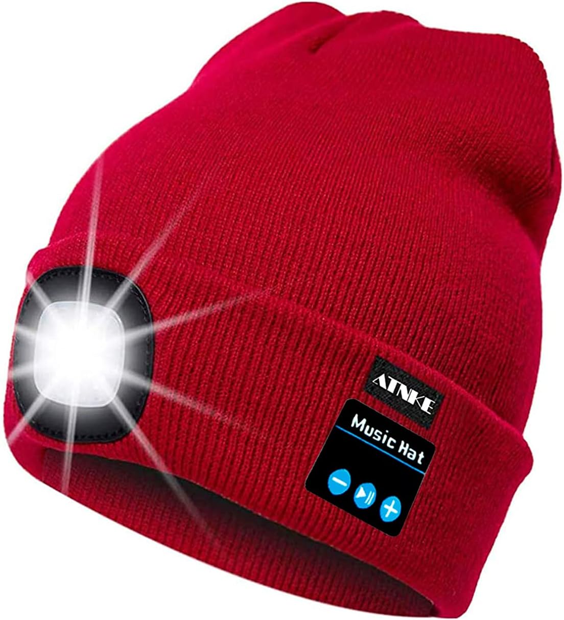 ATNKE LED Lighted Bluetooth Beanie Cap, Innovative Wireless Musical Running Hat,...