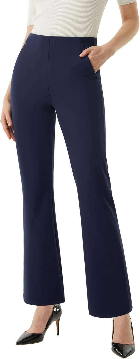 AFITNE Women’s Yoga Dress Pants 28”/30”/32” Stretchy Pull On Straight Leg Busine...