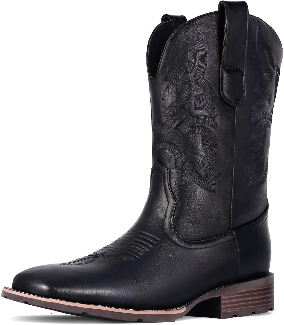Suokdil Cowboy Boots for Men - Men's Western Boots With Embroidered, Slip Resist...