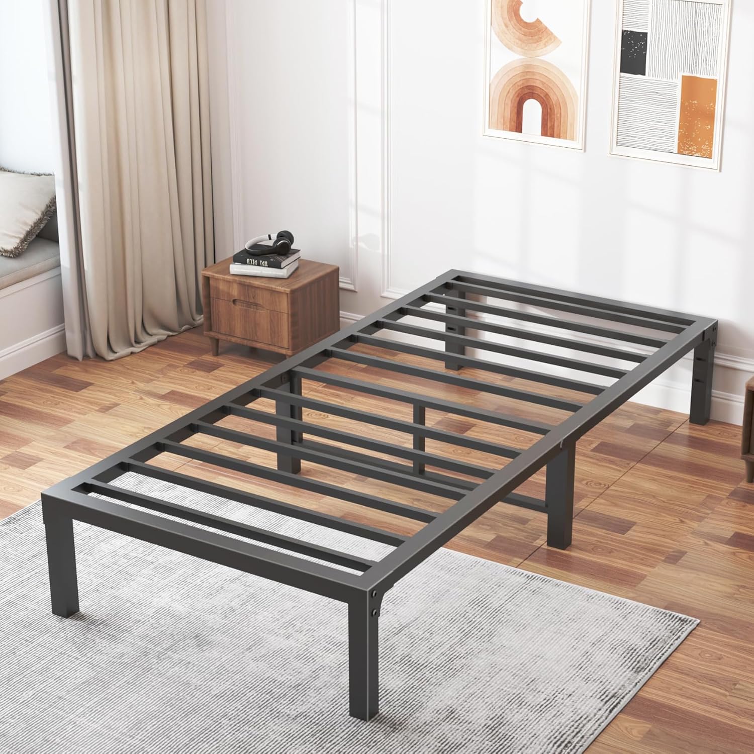 FUIOBYVV Twin Bed Frames, Special Heavy Duty Metal Platform Bed Frame for Twin S...