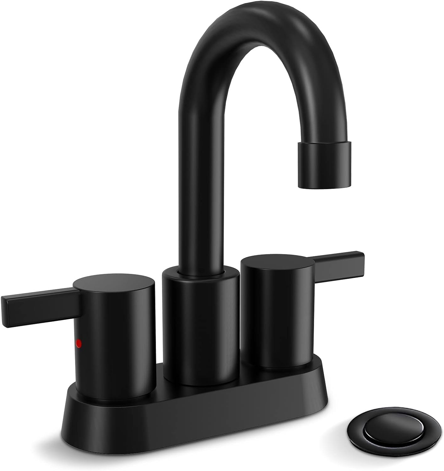 Phiestina 4 Inch 2 Handle Centerset Matte Black Lead-Free Modern Bathroom Faucet...