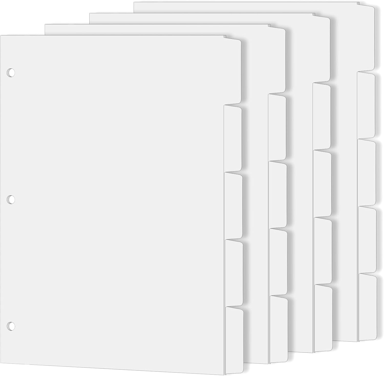 Binder Dividers for 3 Ring Binder, 1/5 Cut Tabs, Letter Size, Blank Write On Pag...