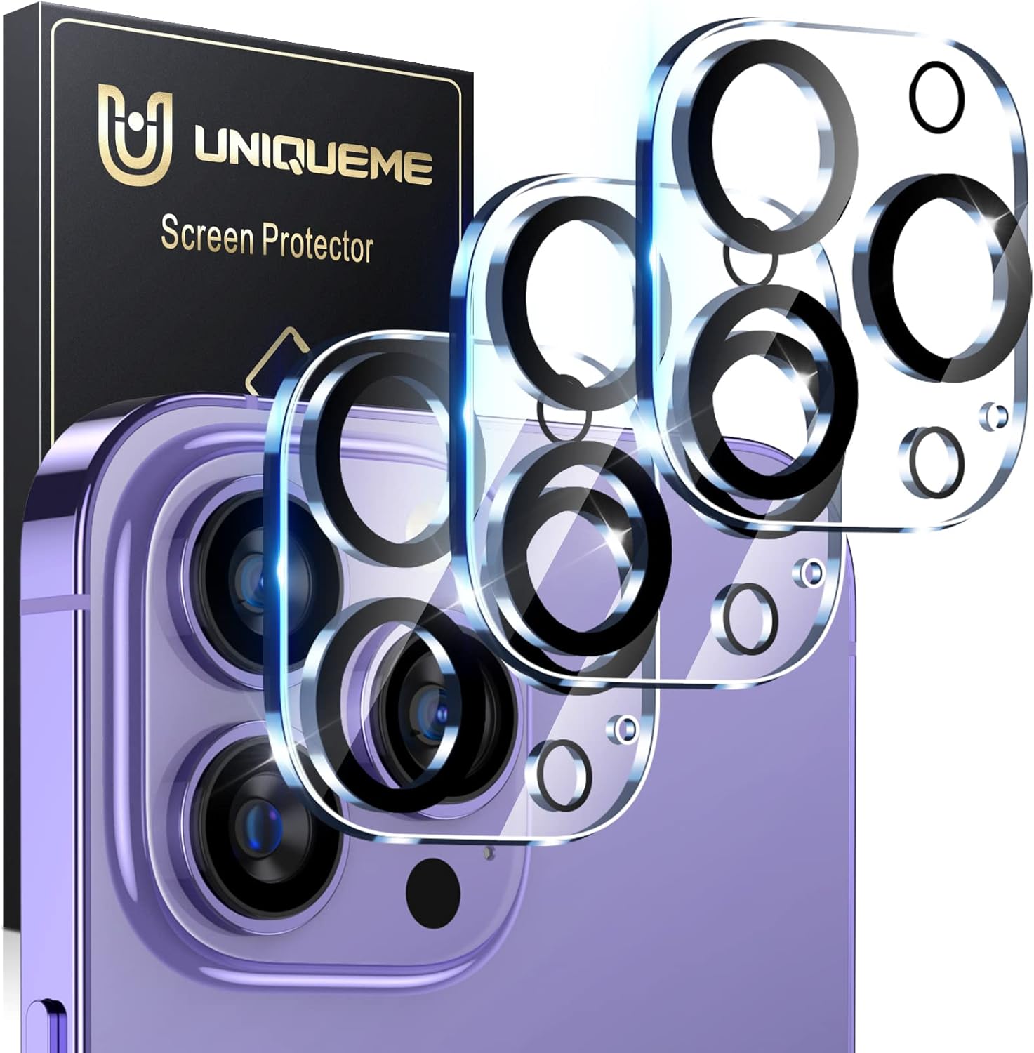 UniqueMe [3 Pack Compatible for iPhone 14 Pro Max/iPhone 14 Pro Camera Lens Prot...
