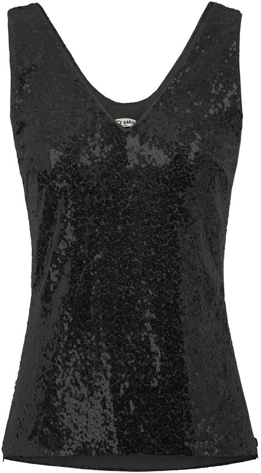 GRACE KARIN Women Sparkly Sequin Sleeveless Tops, Special Sequins V Neck Shimmer...