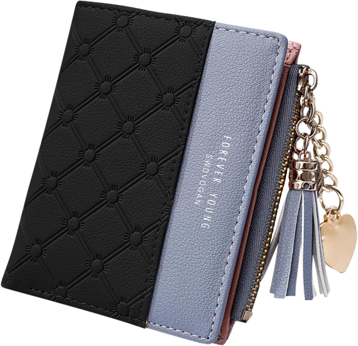 FuninCrea Leather Wallet, PU Small Purses for Women, Bifold Card Holder Small Pu...