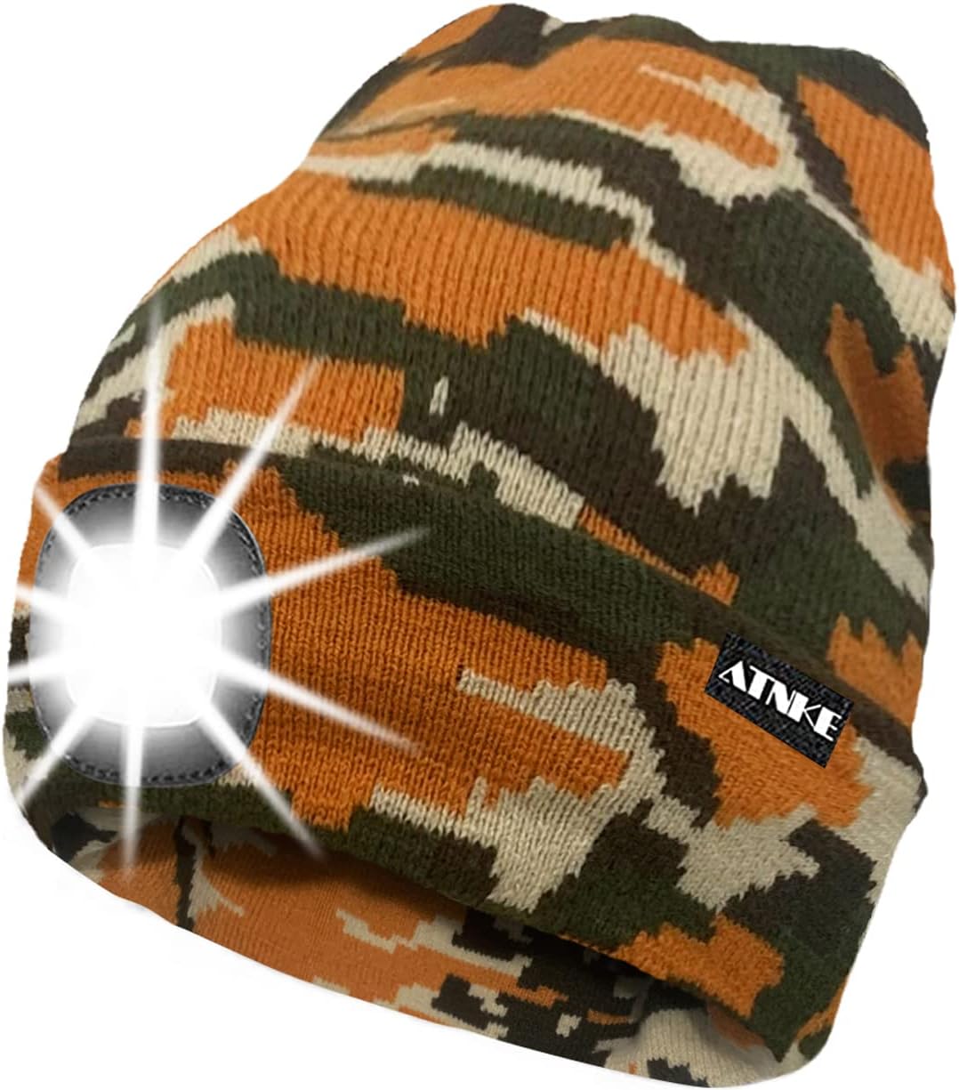 ATNKE LED Lighted Beanie Cap, Special USB Rechargeable Running Hat, Innovative U...