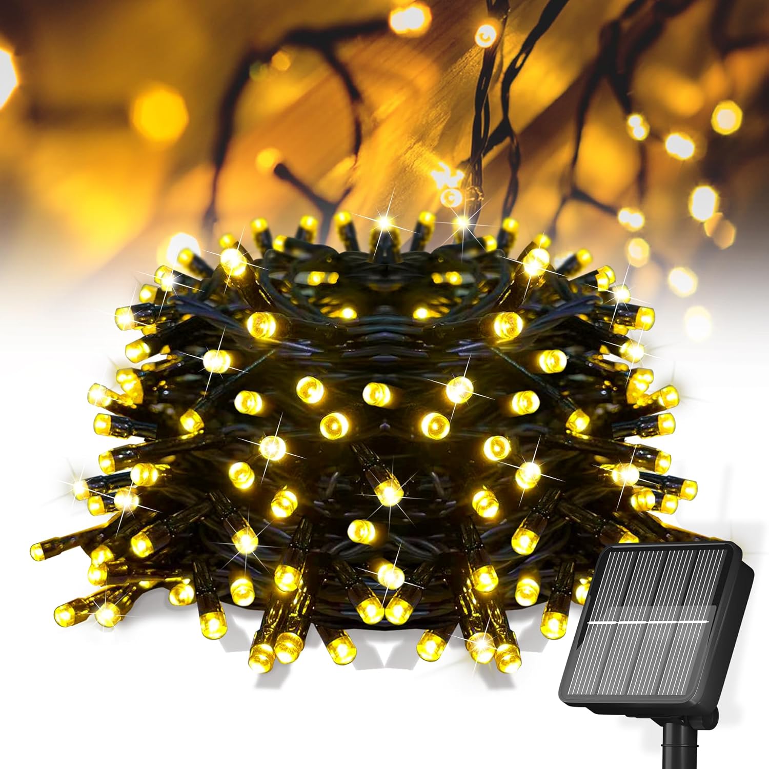 Solar String Lights for Outside, 39Ft 100 LED Solar String Lights Outdoor with 8...