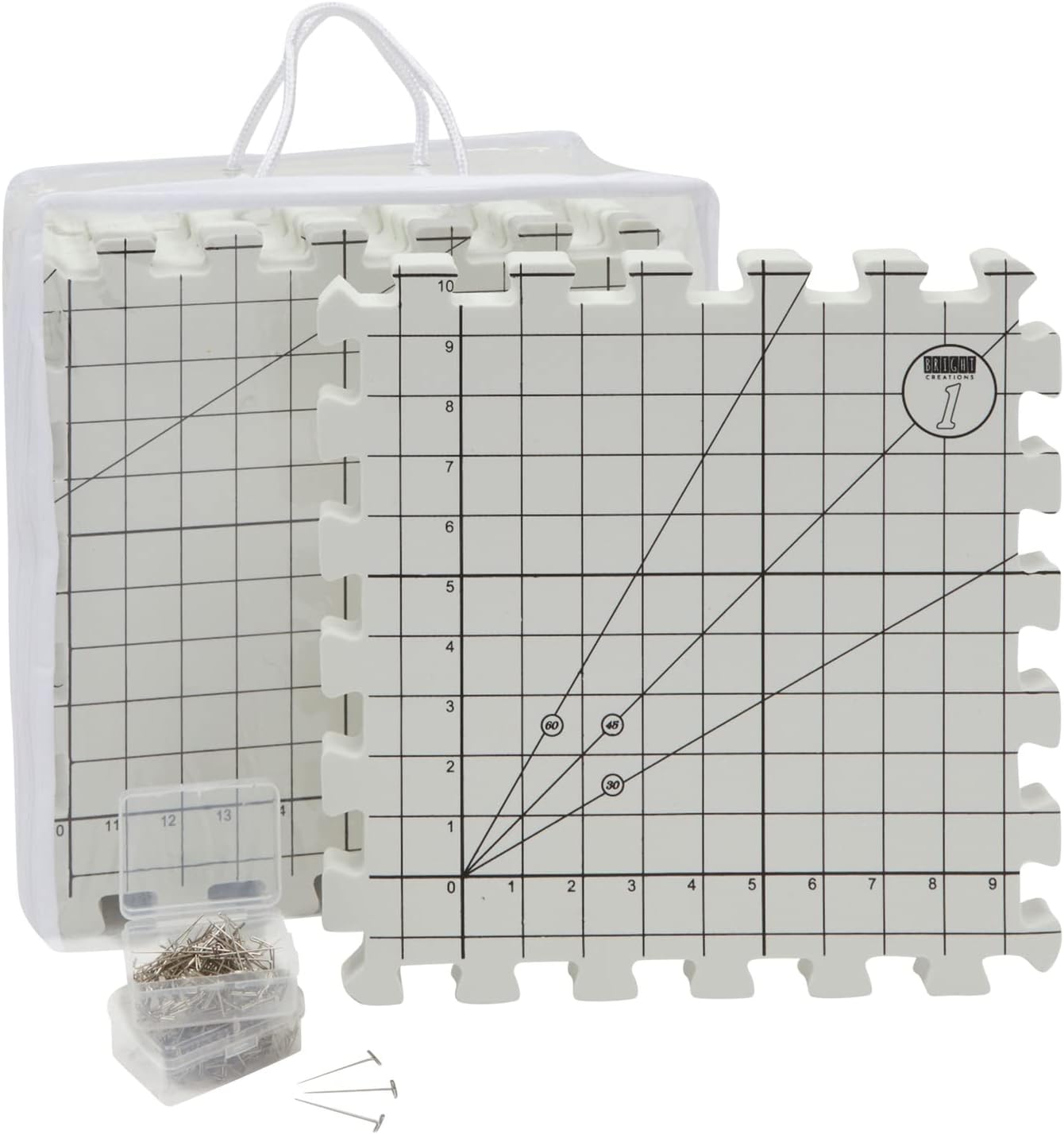 Bright Creations 9 Extra Thick Blocking Board Mats for Knitting w/Grids, 200 T-P...