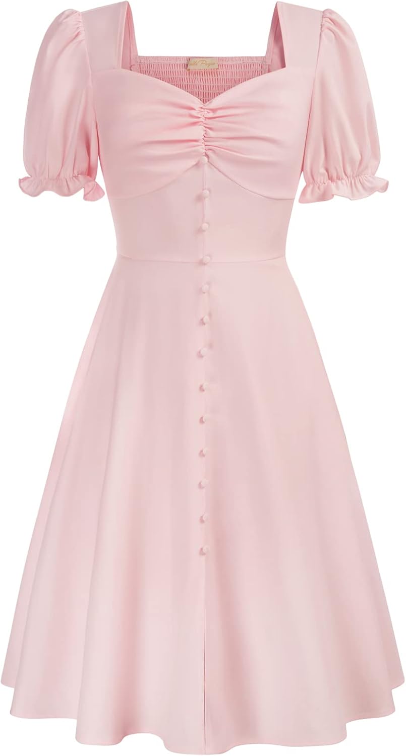 Belle Poque Women Dress, Special 2024 Summer Puff Short Sleeve Cottagecore Dress...
