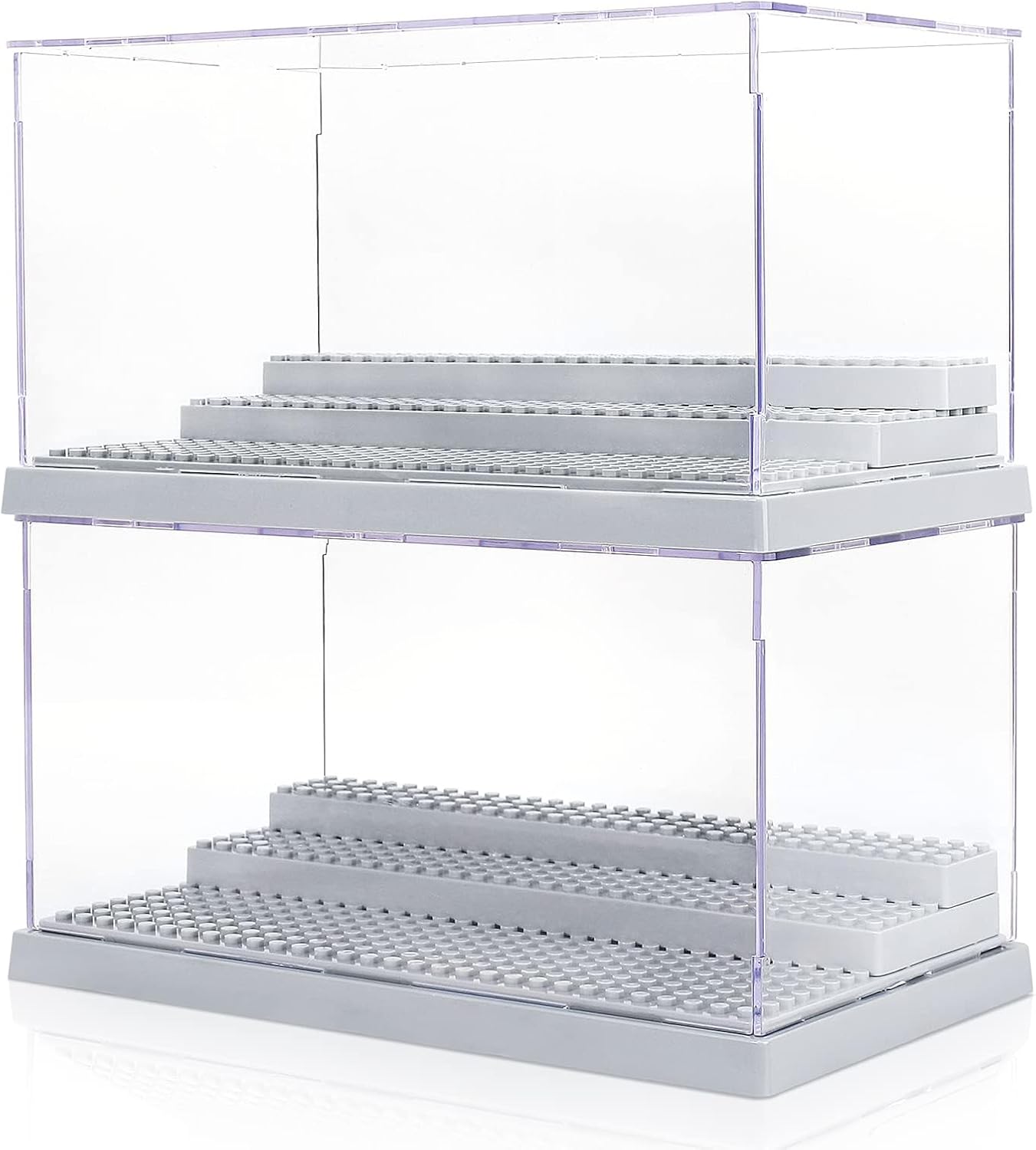 Mlikero 2 Pack Minifigure Display Case for Action Figures Blocks, Clear Dustproo...