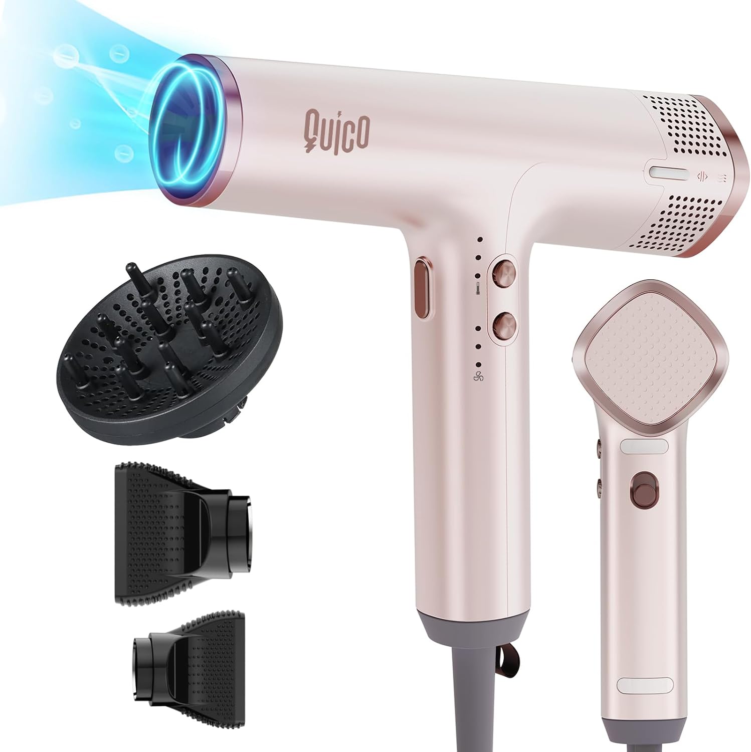 Quico Powerful Hair Dryer for Women with 110000 RPM Motor, 1875W High-Speed Prof...