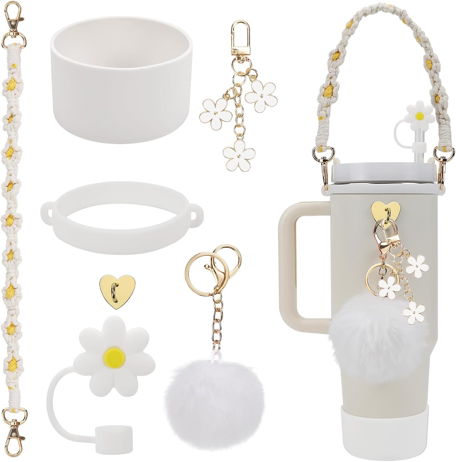 Stanley Cup Accessories Set Including Water Bottle Handle Strap, Siliocne Stanle...