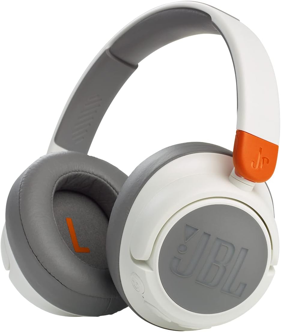 JBL Jr460NC Wireless Over-Ear Noise Cancelling Kids Headphones - White White Hea...