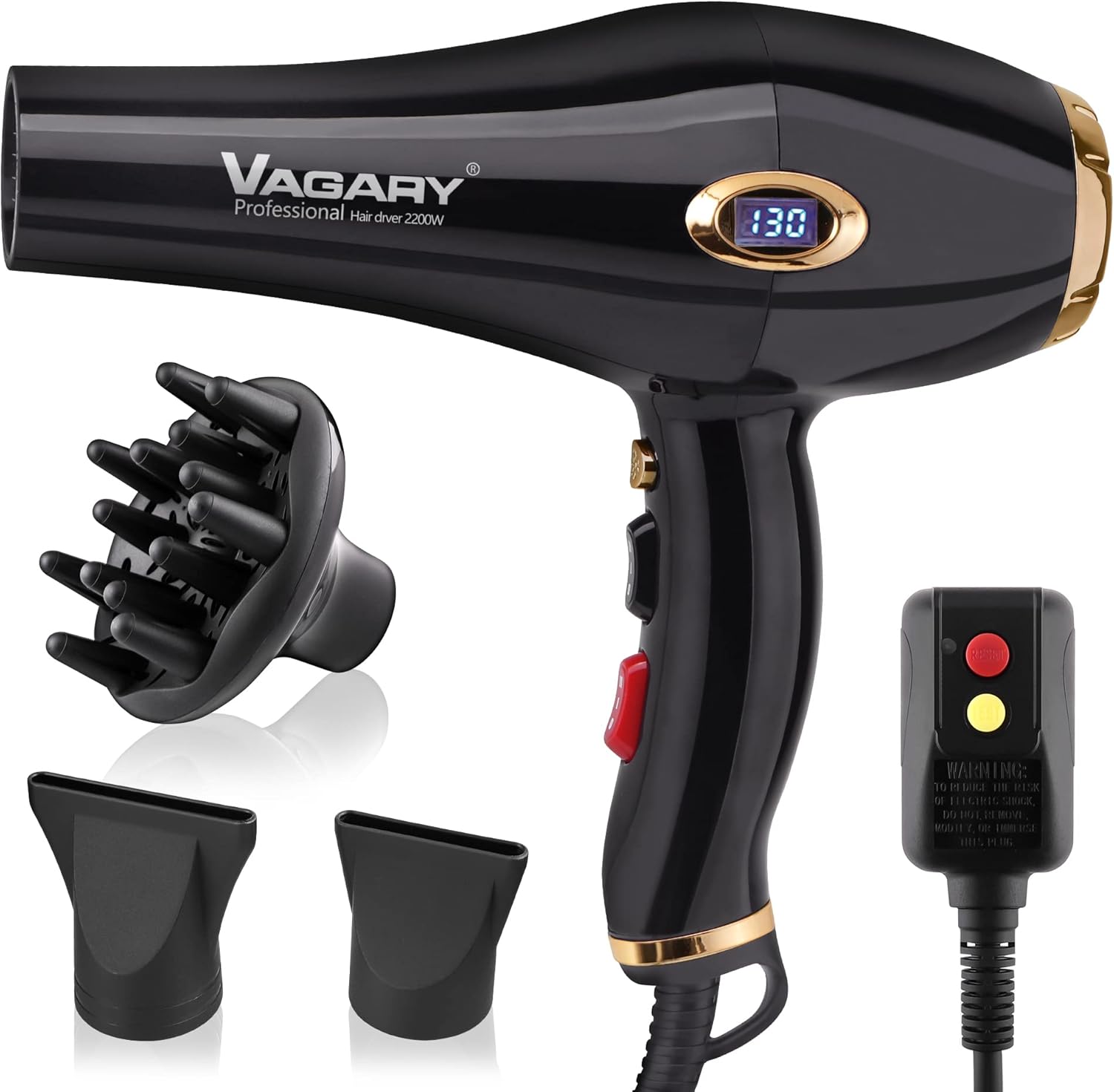 VAGARY 6685G Professional Salon Hair Dryer, Special Blow Dryer with ICD Display,...