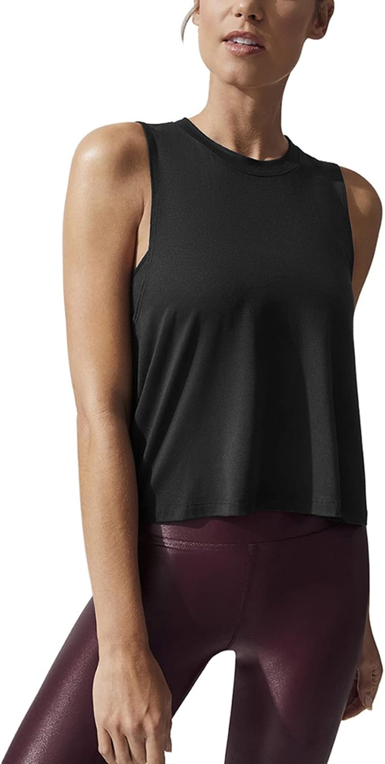 Mippo Crop Tops for Women, Special Womens Workout Tops, Unique Flowy Cropped Tan...