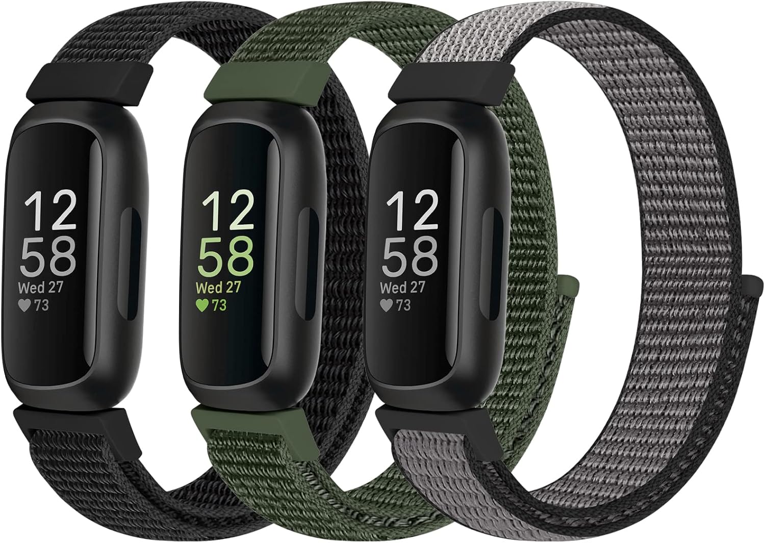 Nylon Sport Loop Straps Compatible with Fitbit Inspire 3/Inspire 2/Inspire HR/In...