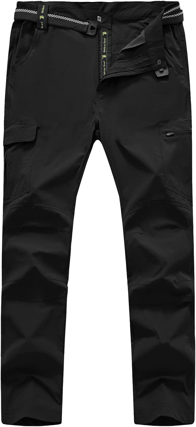 TBMPOY Men's Hiking Pants, Special Lightweight Pants with Belt, Innovative Water...