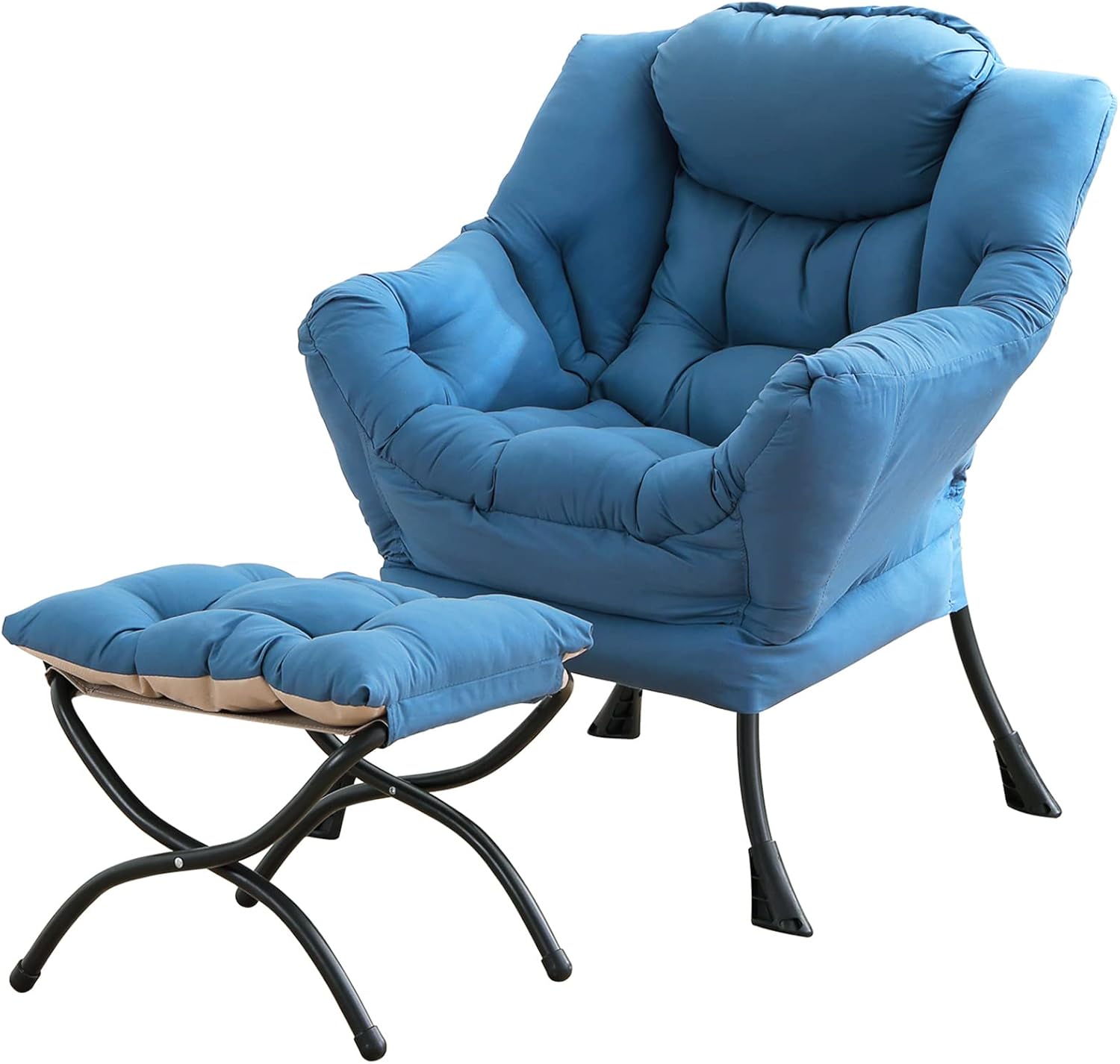 Tiita Lazy Chair with Ottoman, Modern Large Accent Lounge Chair, Leisure Sofa Ar...
