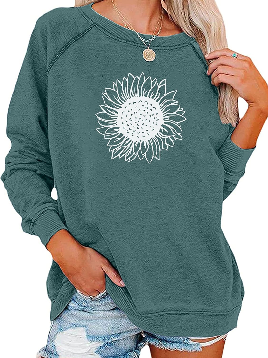 EADINVE Sweatshirt, Special Letter Print Women's Crewneck Sweatshirt, Innovative...