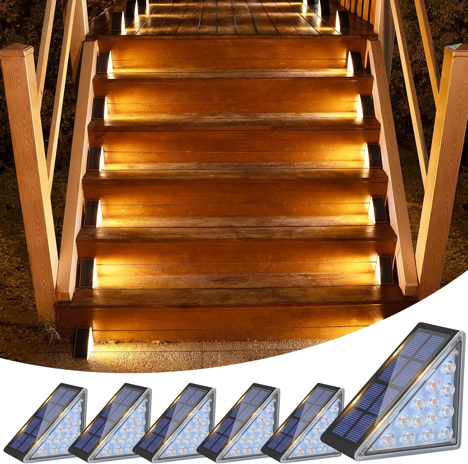 VOLISUN Solar Step Lights, Special Solar Stair Lights Outdoor Waterproof IP67, I...