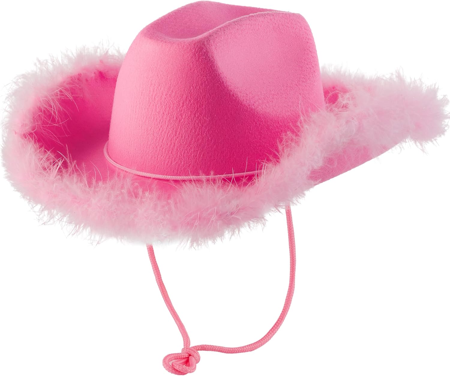 Pink Cowgirl Hat w/Feather Boa - Cowboy Hat for Women, Teenage Girls w/Fluffy Fe...