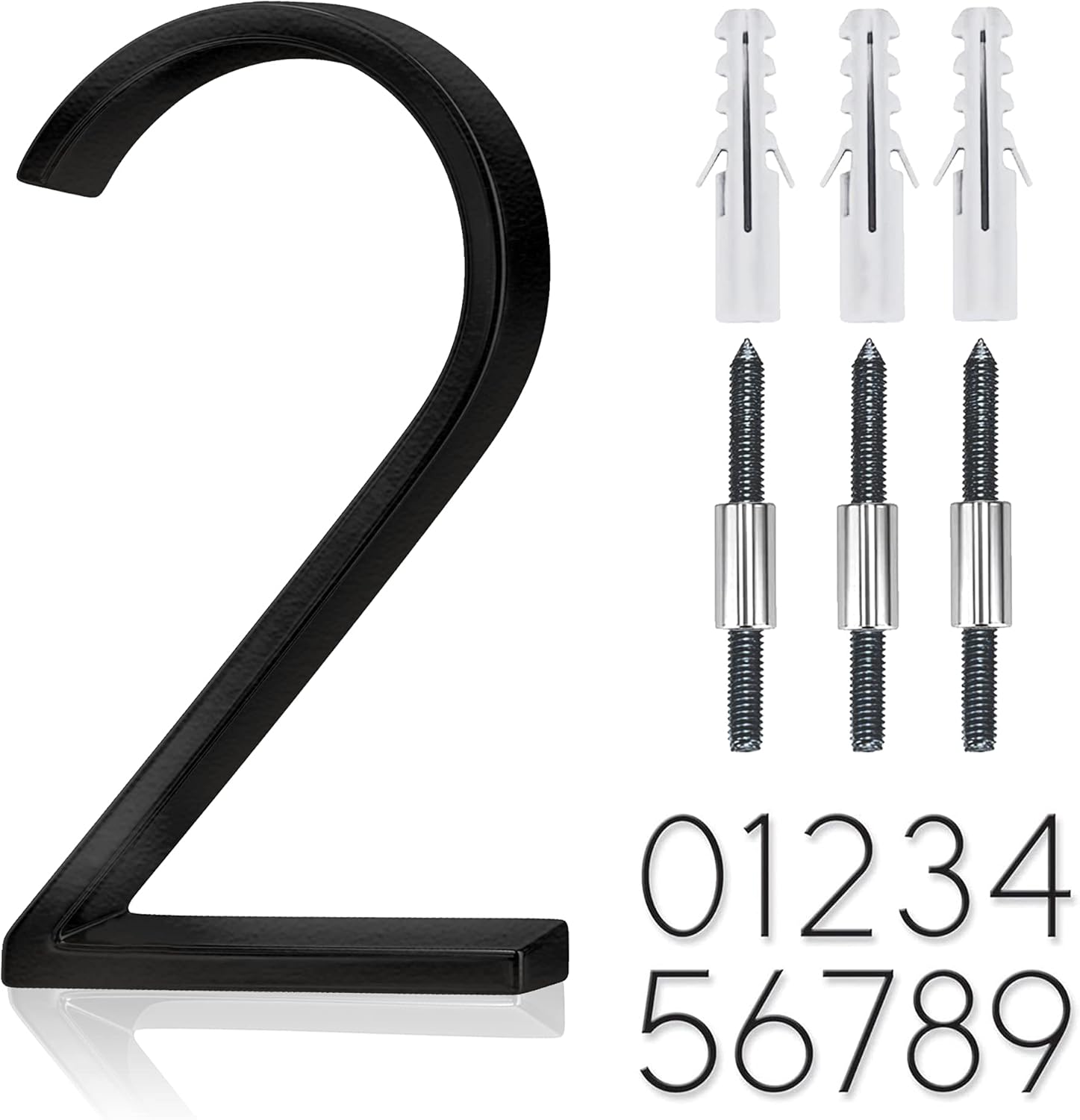 5" Stainless Steel Floating House Number, Metal Modern House Numbers, Garden Doo...