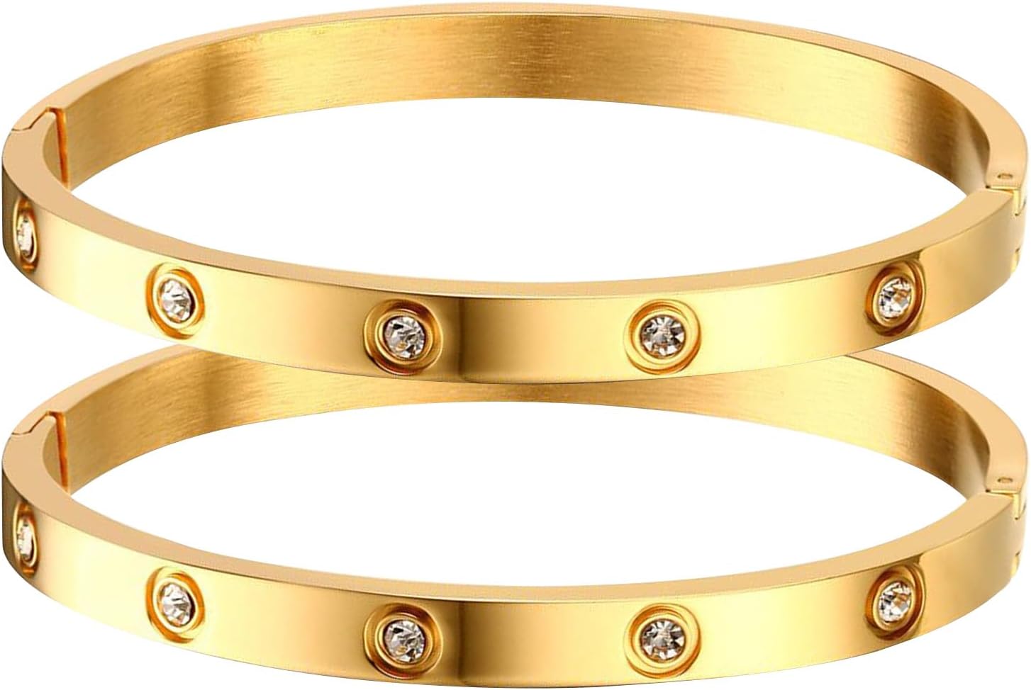 Gold Bracelets for Women, Special 18K Gold Plated Love Cubic Zirconia Bangle, In...