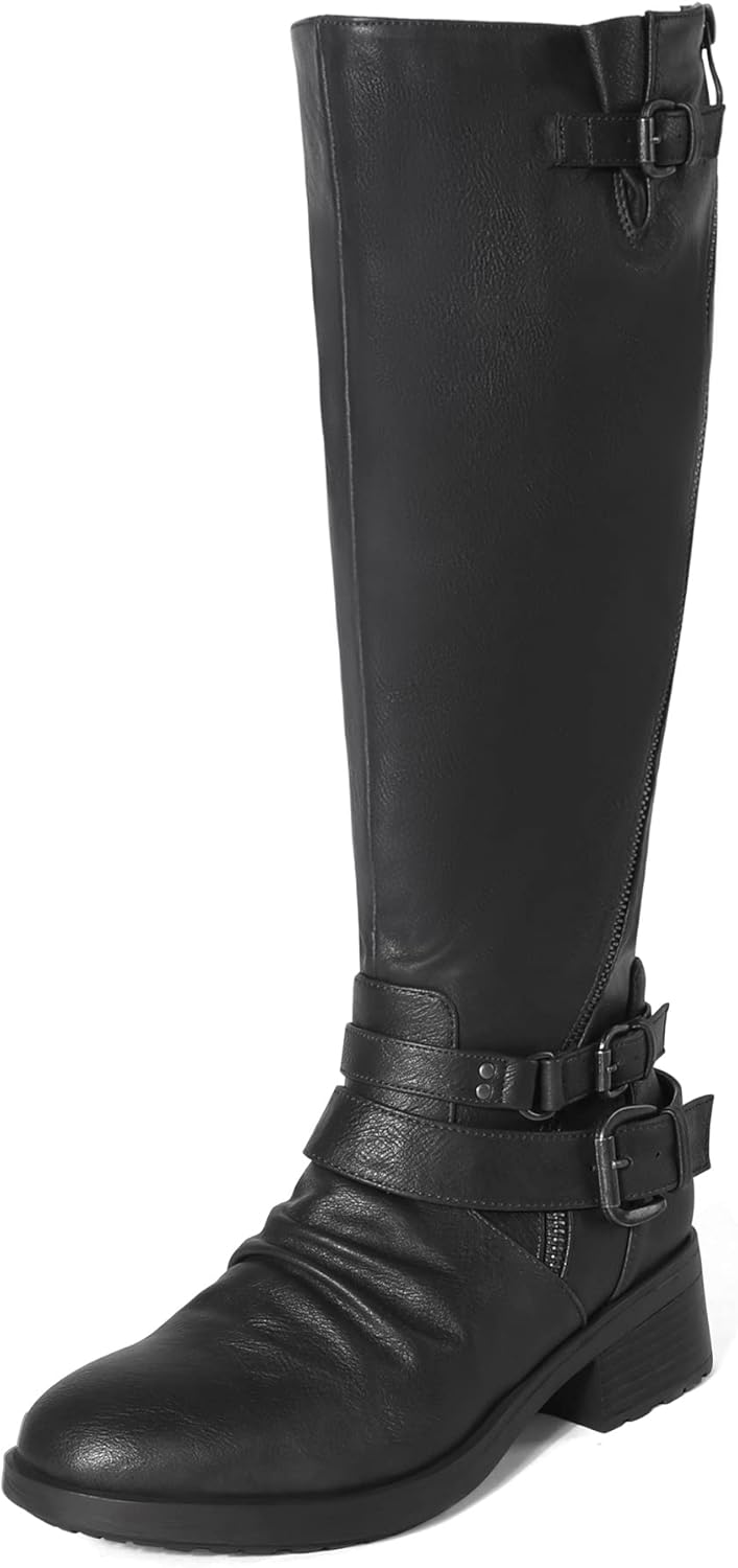 DREAM PAIRS Women's Knee High Boots, Special Riding Boots With Wide Calf, High-Q...