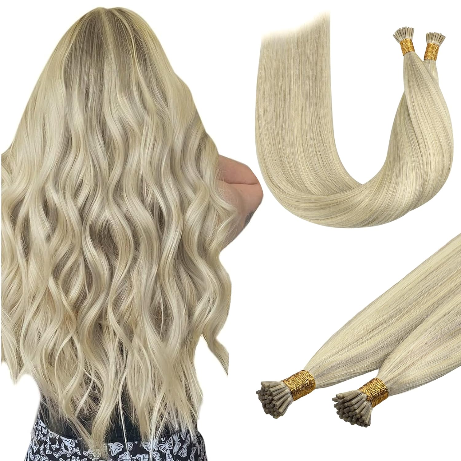 DOORES Itip Remy Hair Extensions,24 Inch 100g 100s Itip Human Hair Extensions,As...