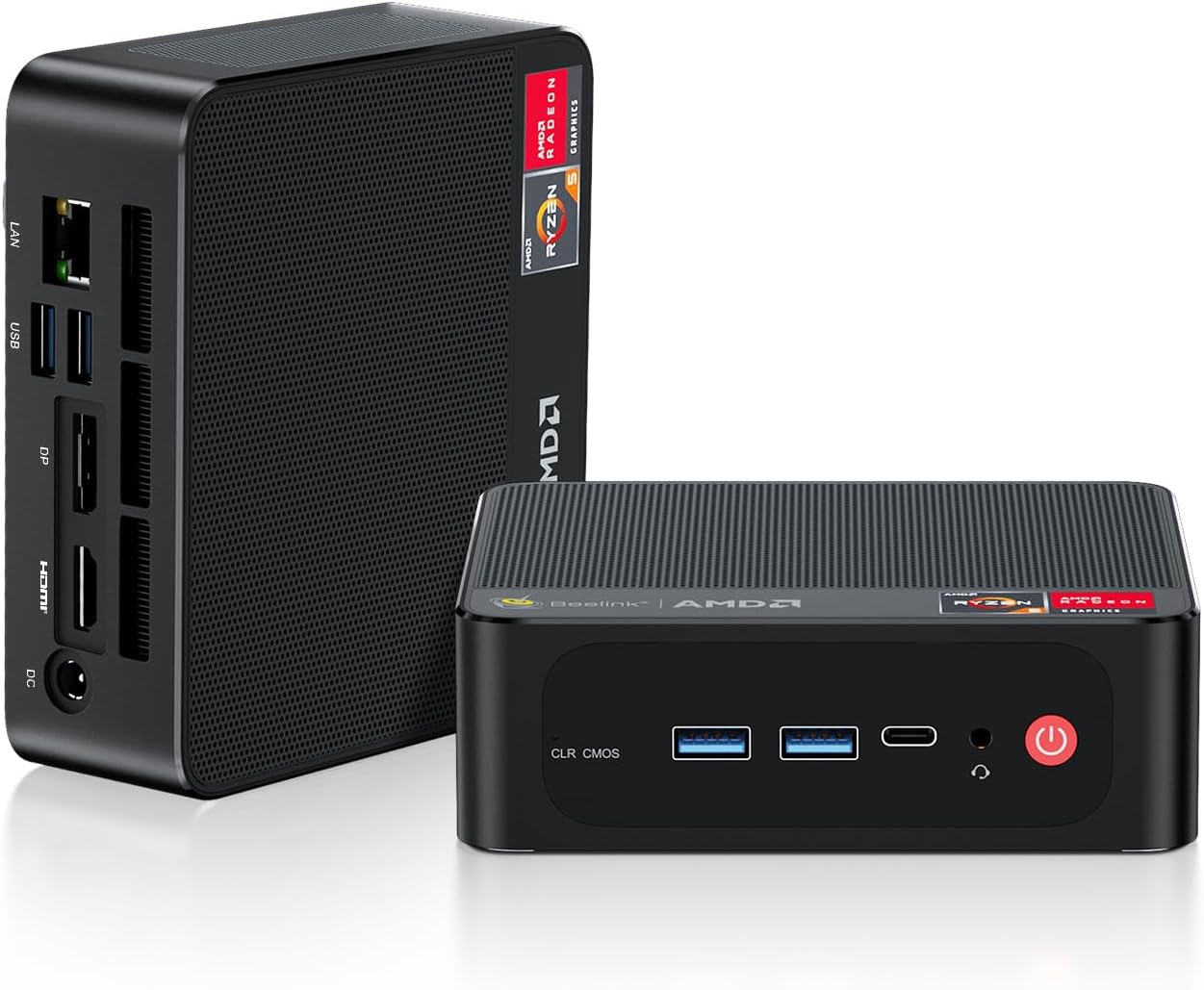 Beelink SER5 Pro Mini PC, AMD Ryzen 7 5800H (8C/16T, up to 4.4GHz), 32GB DDR4 RA...