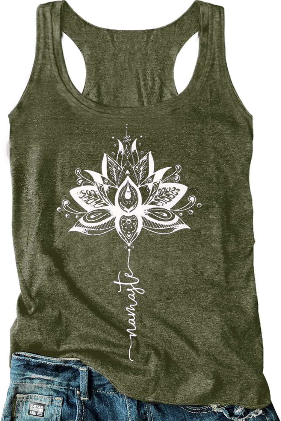 Womens Mandala Vintage Graphic Racerback Tank Tops, Special Summer Casual Loose...