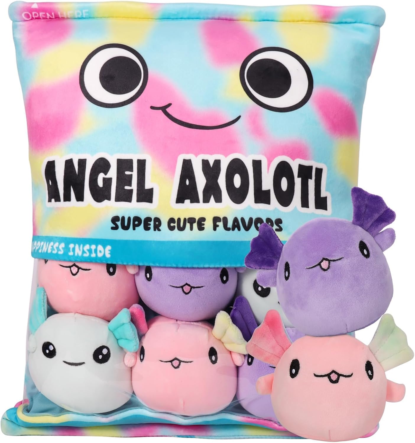 Cute Axolotl Pillow, Special Axolotl Plushies with Stuffed Animal Dolls Bag, Inn...