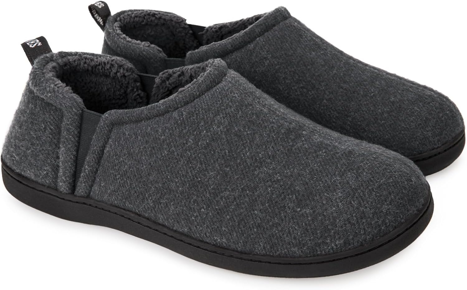 Snug Leaves Men's Wool Felt Slippers, Special Winter House Shoes with Elastic Go...