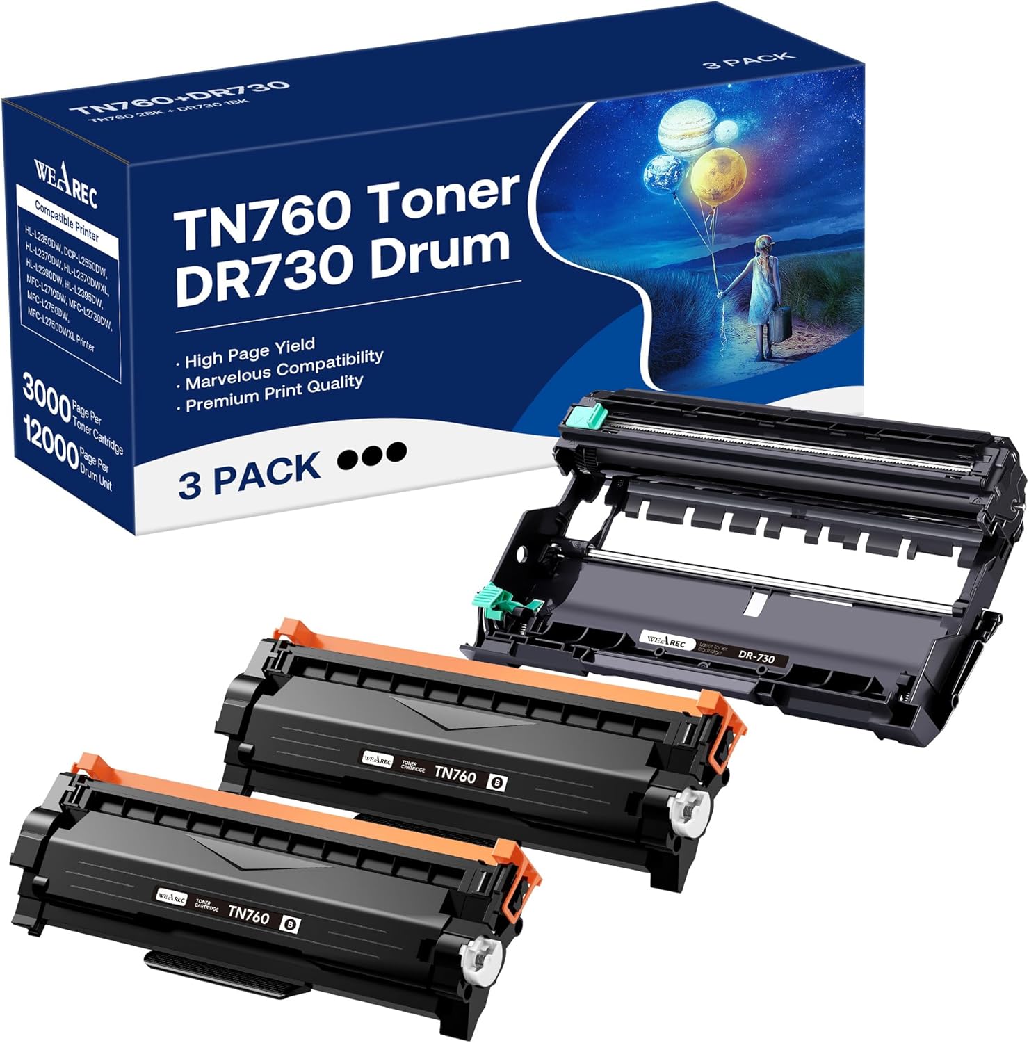 TN760 Toner Cartridge and DR730 Drum Unit Replacem...