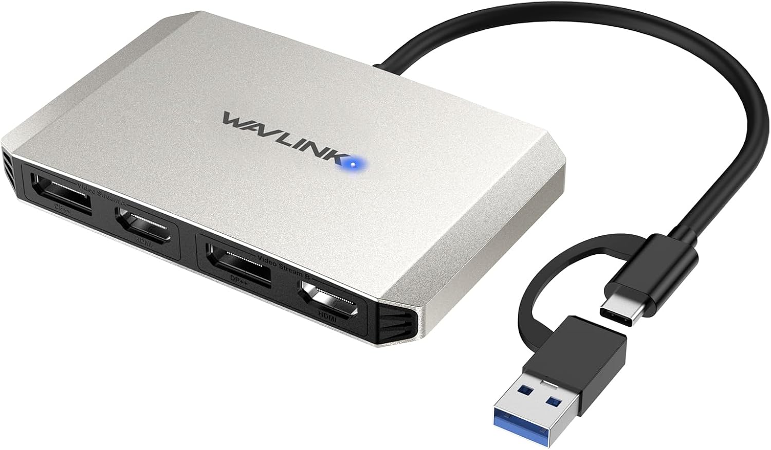 WAVLINK USB C and USB 3.0 to Dual 4K DisplayPort & HDMI Adapter, Displaylink HDM...