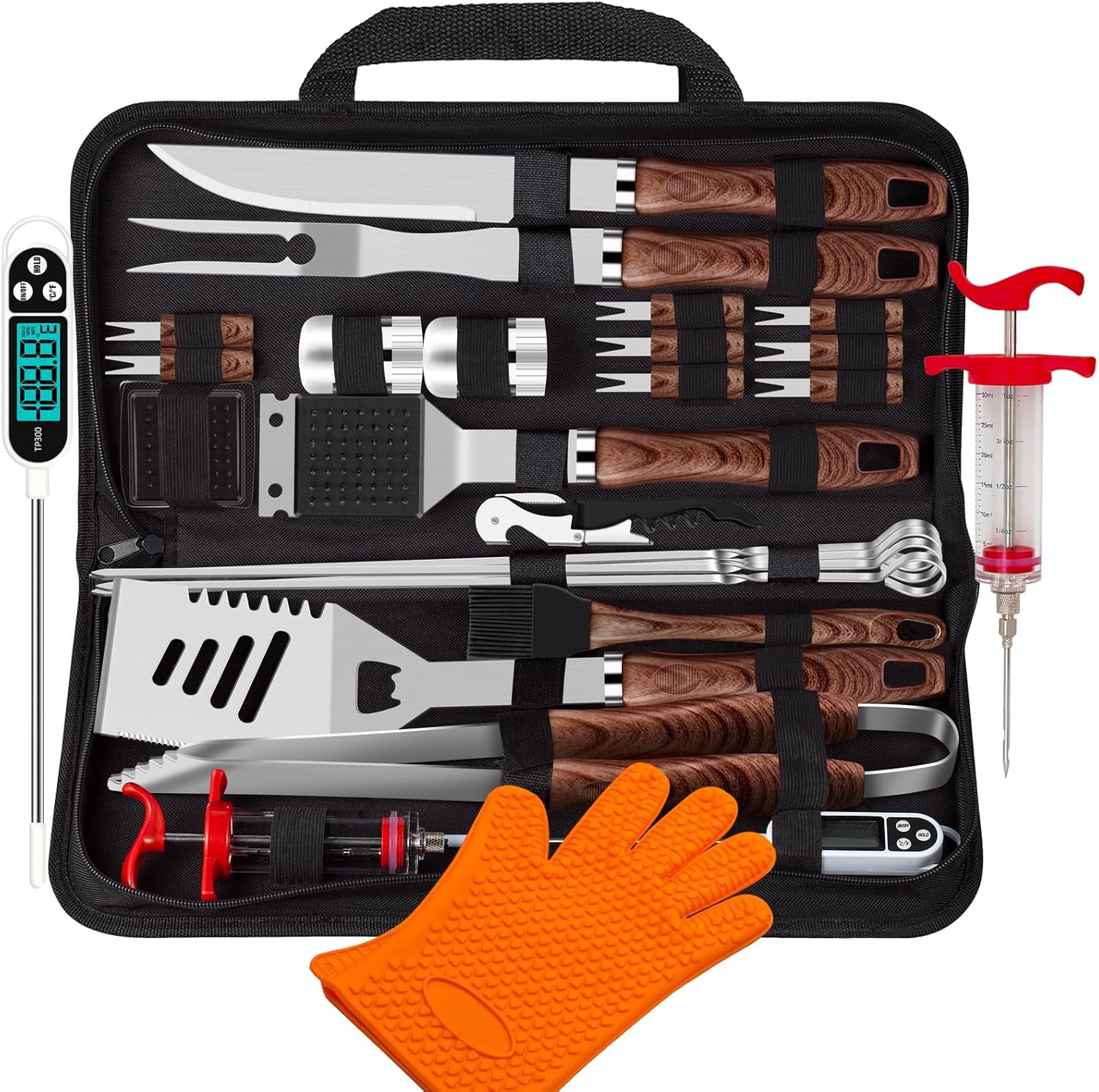 ROMANTICIST 26pcs Grilling Accessories Kit for Men Women, Stainless Steel Heavy...
