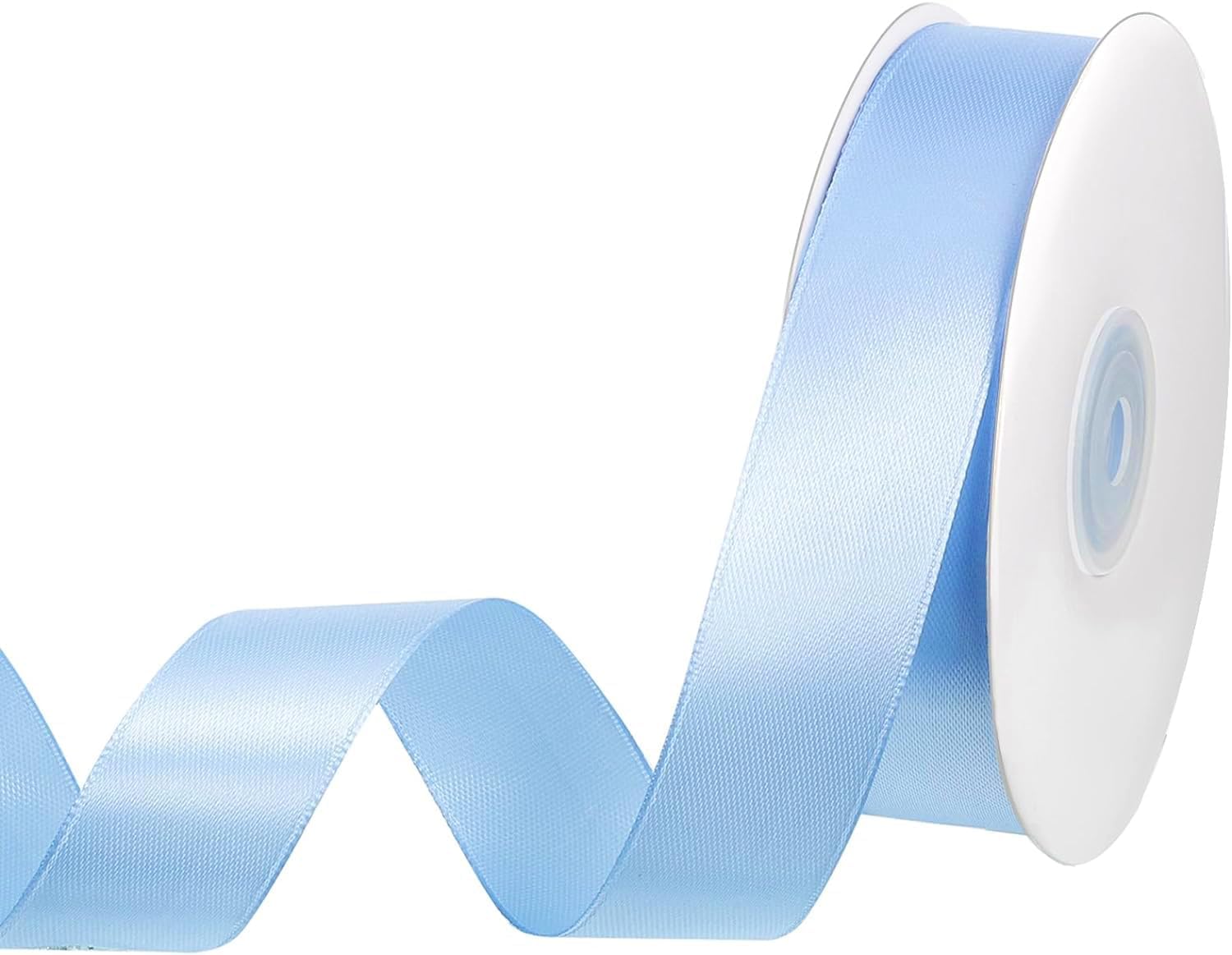Blue Ribbon, 50 Yards 1 Inch Light Blue Ribbon Baby Blue Satin Ribbon Stocking S...