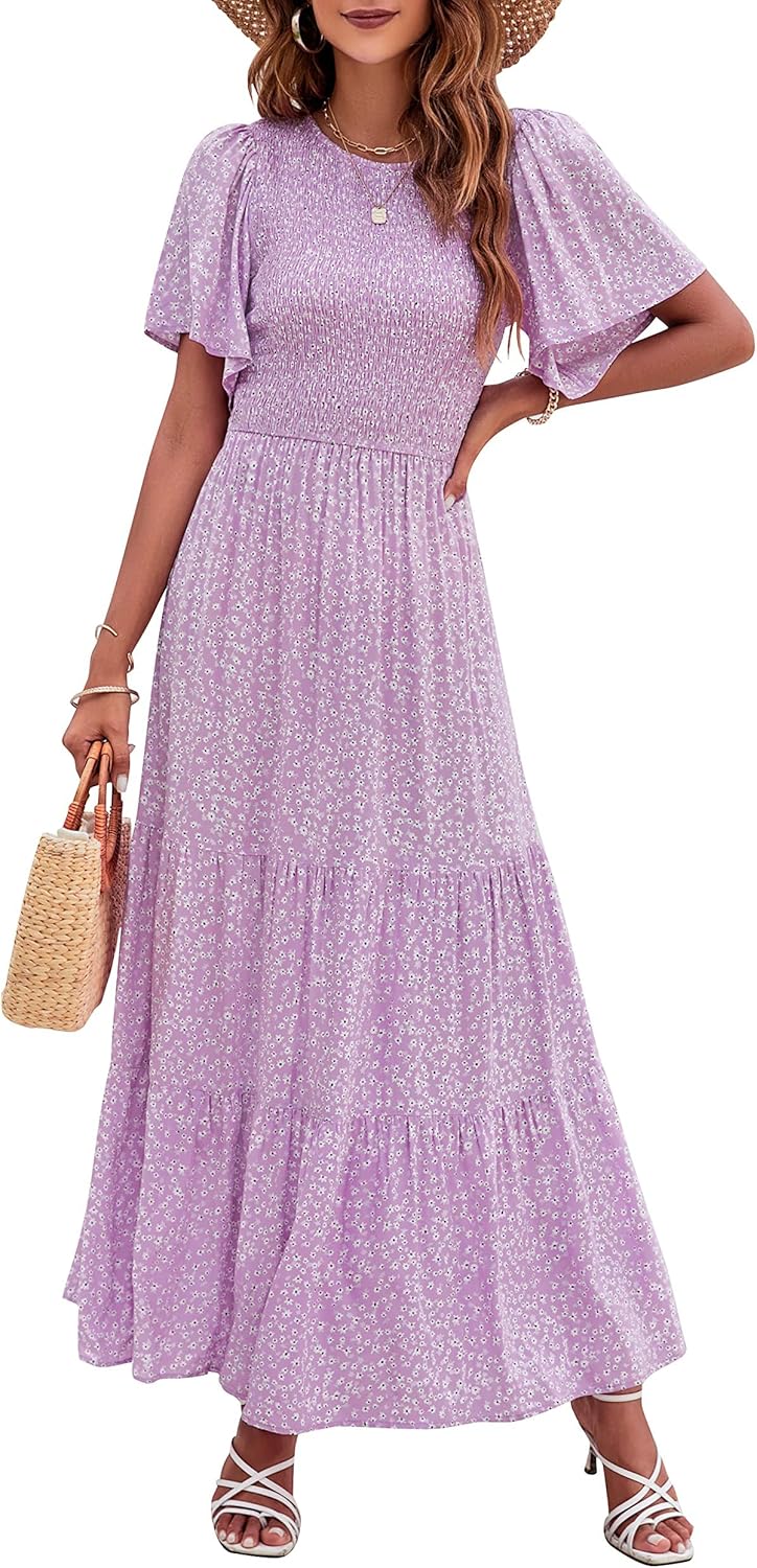 ZESICA Women's Dress, Special 2024 Summer Casual Floral Print Dress, Innovative...