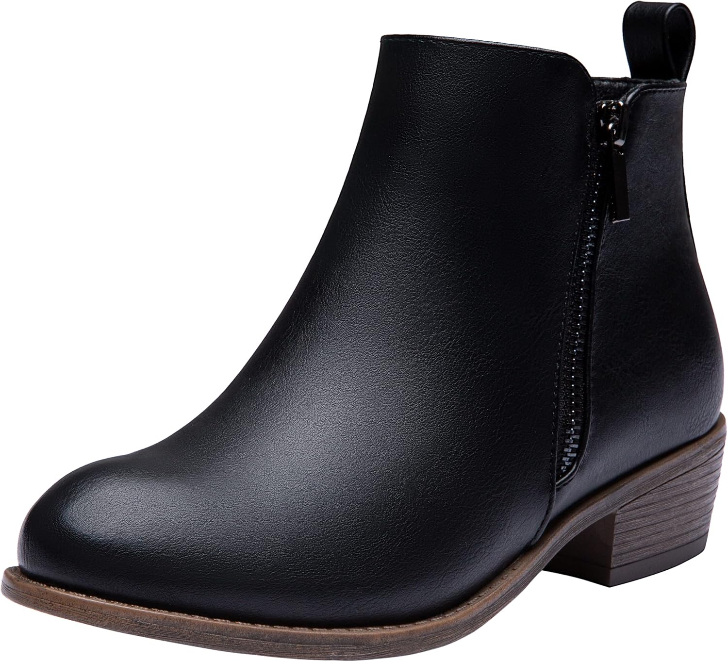 Vepose Women's Ankle Boots Low Heel Casual Boot Round Toe Zipper Booties for Wom...