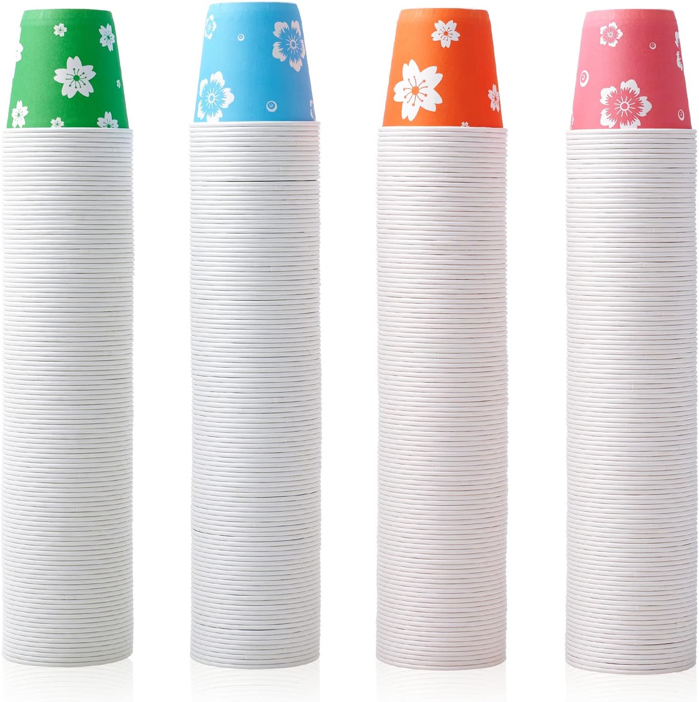 LITOPAK 400 Pack 3oz Disposable Bathroom Cups, Colorful Disposable Mouthwash Cup...
