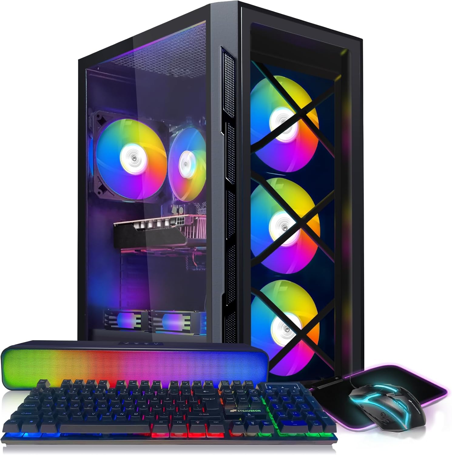 STGAubron Gaming PC Desktop, GeForce GTX 1660 Super 6G GDDR6, Intel Core i7 3.4G...