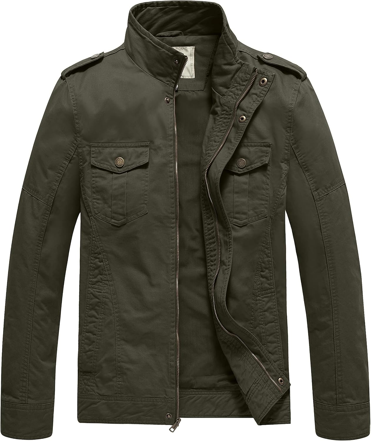 WenVen Men's Military Jacket, Unique Casual Clothing With Washed Cotton, Stylish...