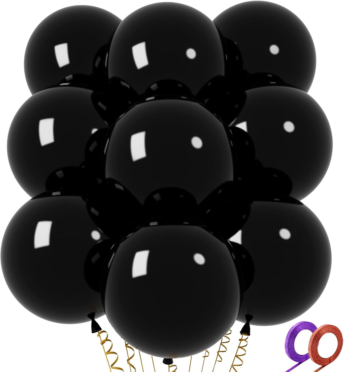 32Pcs Black Big Balloons 18 Inch, Round Large Latex Party Balloons for Birthday...