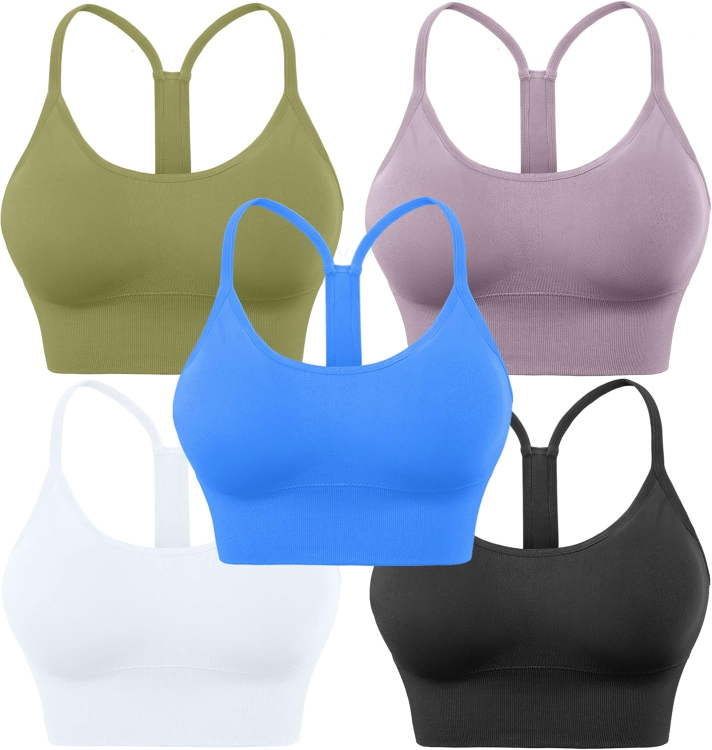 Evercute Racerback Sports Bras Padded Y Racer Back Cropped Bras for Yoga Workout...