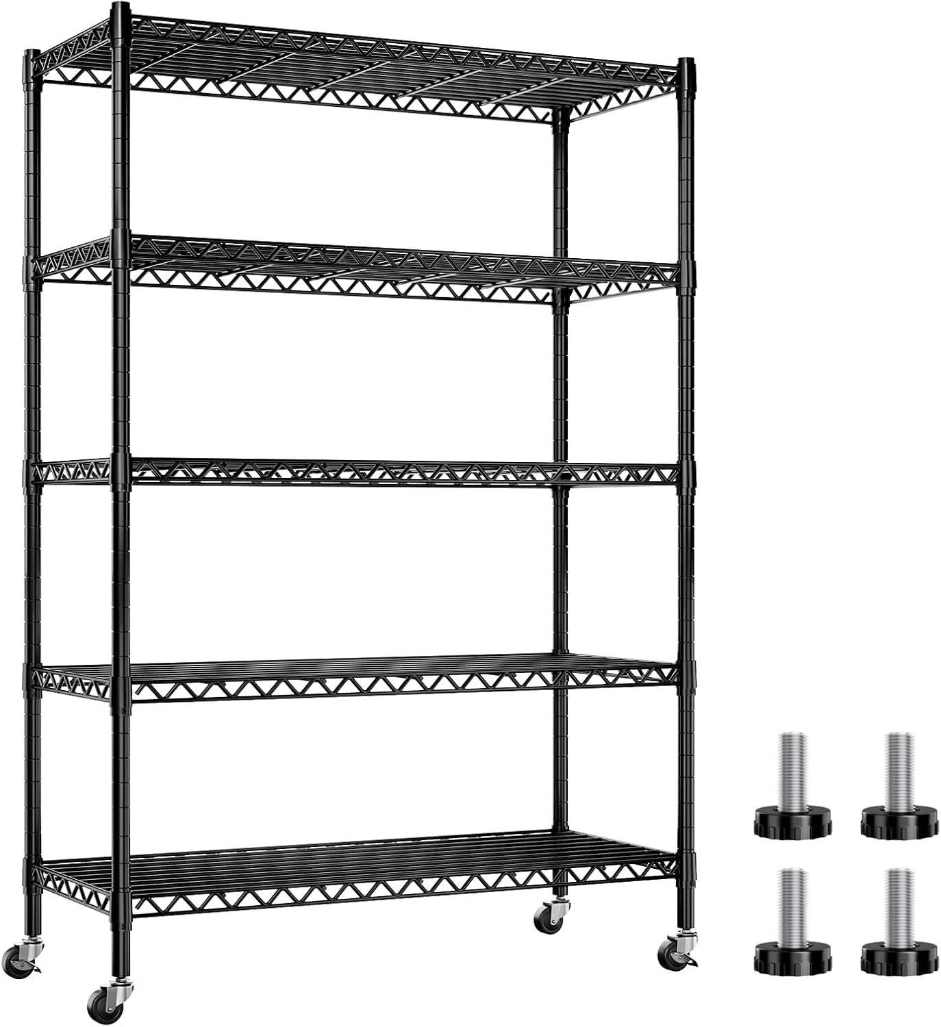 REIBII 73''H Storage Shelves, Special Wire Shelving Unit with Wheels, High-Quali...
