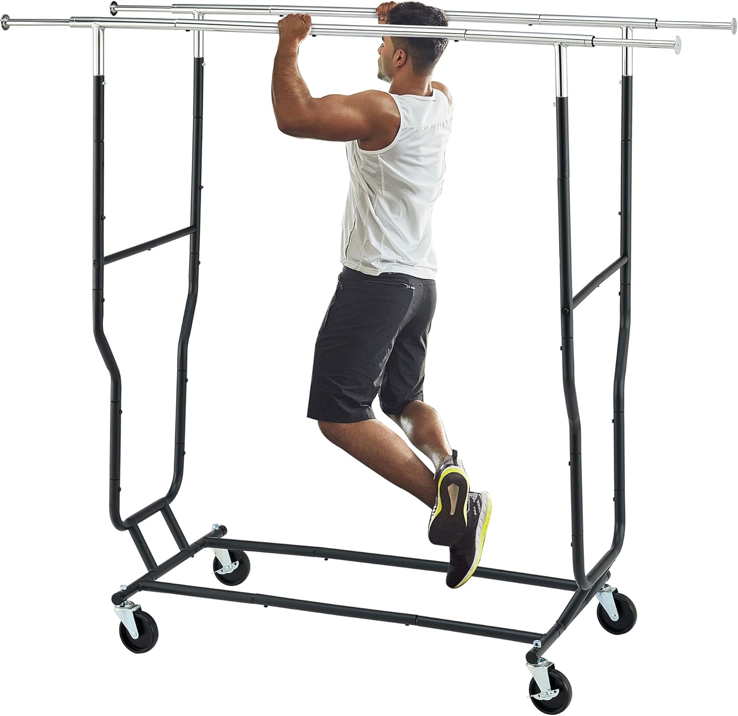 Tajsoon Clothes Rack, Special Rolling Garment Rack With Wheels, Innovative Heavy...