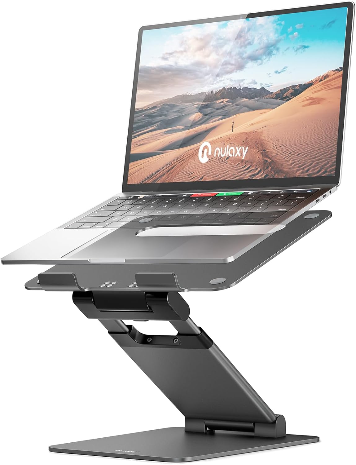 Nulaxy Height Adjustable Laptop Stand for Desk, Dual Foldable Aluminum Computer...