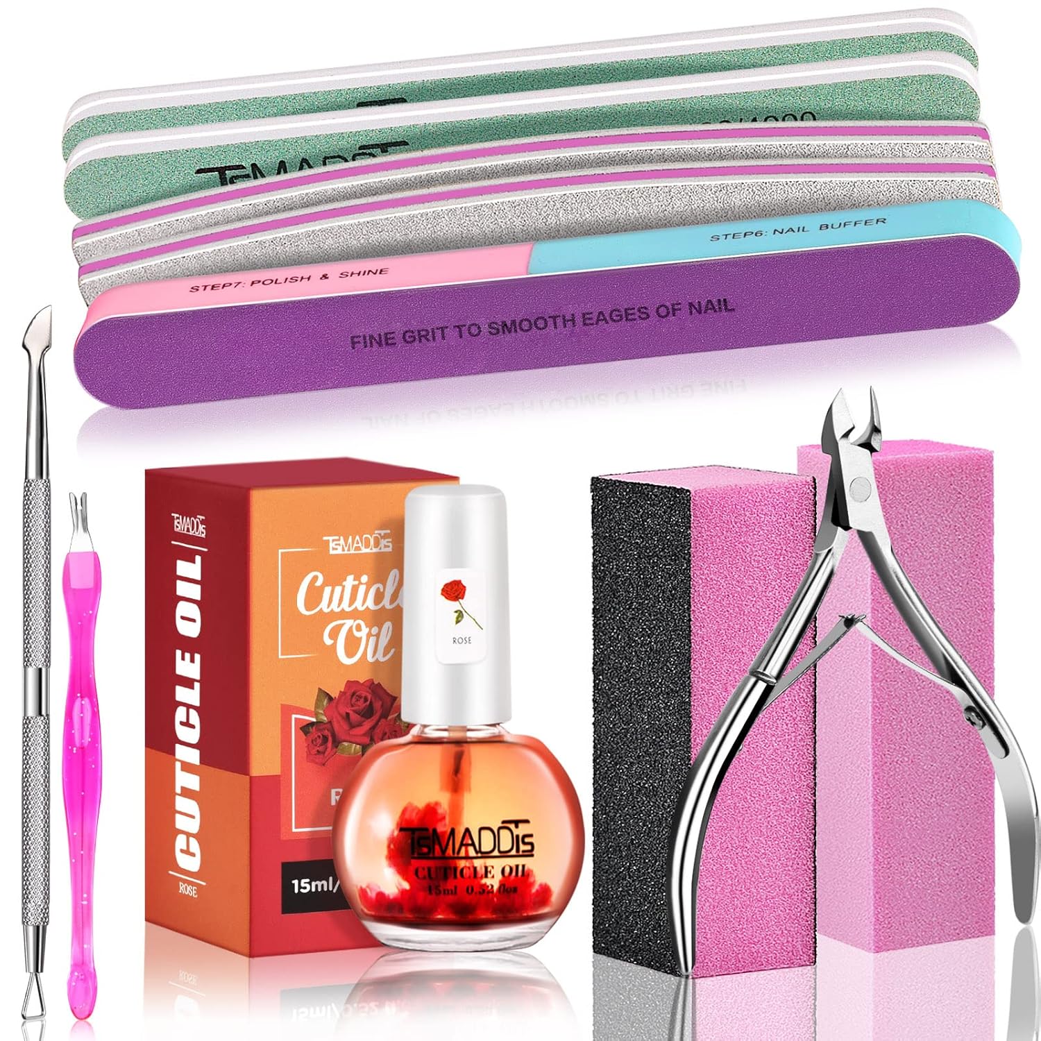 TsMADDTs Nail Buffers and Files, Special Manicure Tools Kit with 3PCS Nail Files...