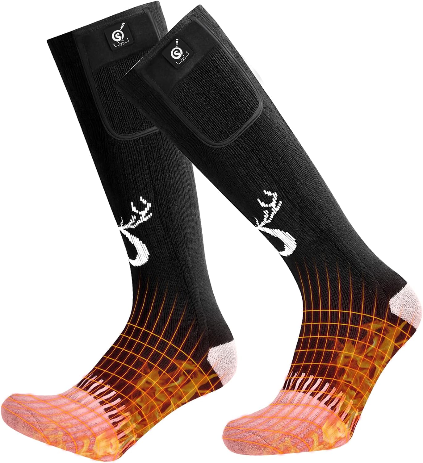 SNOW DEER Upgraded Rechargeable Electric Heated Socks,7.4V 2200mAh Battery Power...